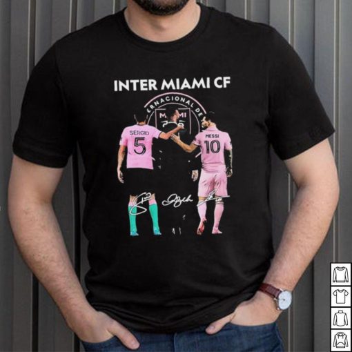 Inter Miami FC Lionel Messi 10 Sergio Busquets 5 David Beckham signature shirt