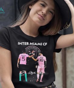 Inter Miami FC Lionel Messi 10 Sergio Busquets 5 David Beckham signature shirt