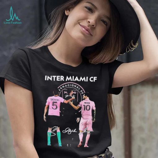 Inter Miami FC Lionel Messi 10 Sergio Busquets 5 David Beckham signature shirt