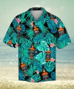 Jack Daniels Hawaiian Shirt  Whiskey Tropical Leaves Aloha Shirt