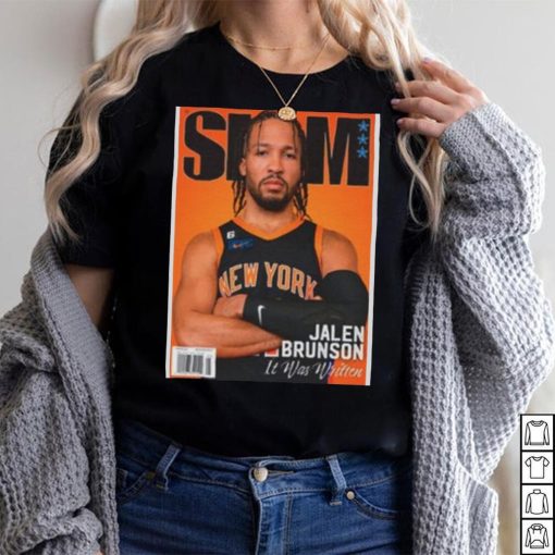 Jalen Brunson New York Knicks NBA Slam Cover Tee Shirt