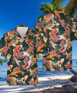 Japanese Koi Fishes Pattern Hawaiian Shirt