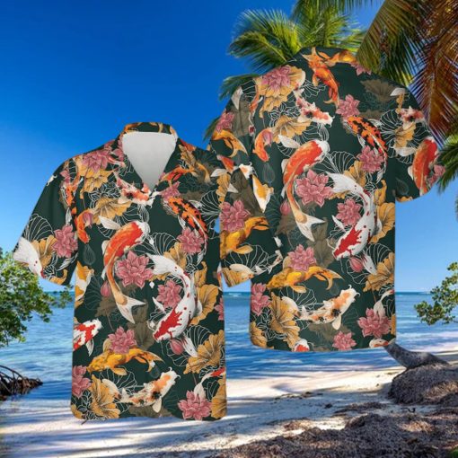 Japanese Koi Fishes Pattern Hawaiian Shirt