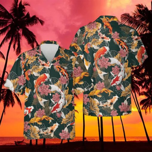 Japanese Koi Fishes Pattern Hawaiian Shirt