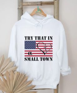 Jason Aldean Try That In A Small Town, American Flag Heart Christian Cross Shirt