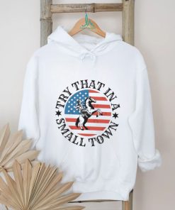 Jason Aldean Try That In A Small Town Horse Riding USA Flag Shirt