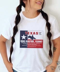 Kambree Texas Rino Hunting Permit Permit No 1836 New Shirt