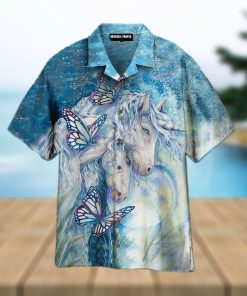 Kentucky Derby style White And Blue Hawaiian Shirts