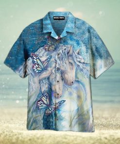 Kentucky Derby style White And Blue Hawaiian Shirts