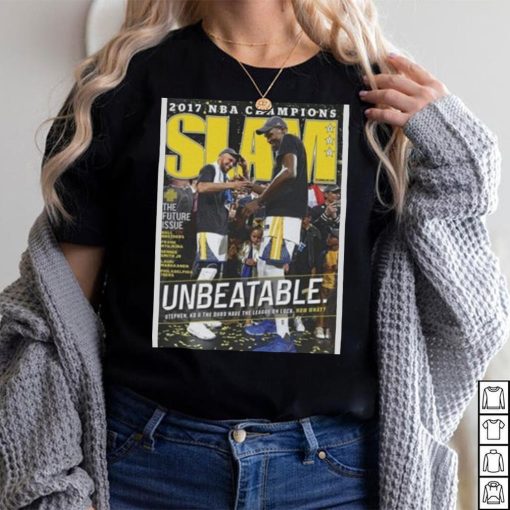 Kevin Durant Stephen Curry Golden State Warriors 2017 Championship NBA Slam Cover Tee Shirt
