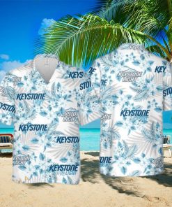 Keystone Light Beer Tropical Flower Pattern Hawaiian Shirt Gift For Beach Trip