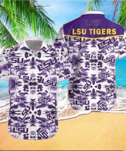 LSU Tigers Hawaiian Shirt Tropical Palm Tree Summer Beach Gift hawaiian shirt