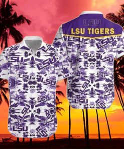 LSU Tigers Hawaiian Shirt Tropical Palm Tree Summer Beach Gift hawaiian shirt