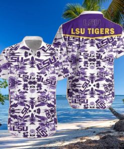 LSU Tigers Hawaiian Shirt Tropical Palm Tree Summer Beach Gift hawaiian shirt