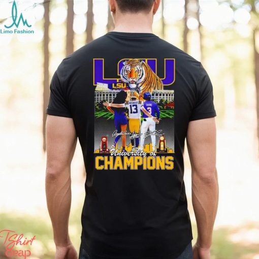 LSU University of Champions Angel Reese Garrett Nussmeier Dylan Crews signature shirt
