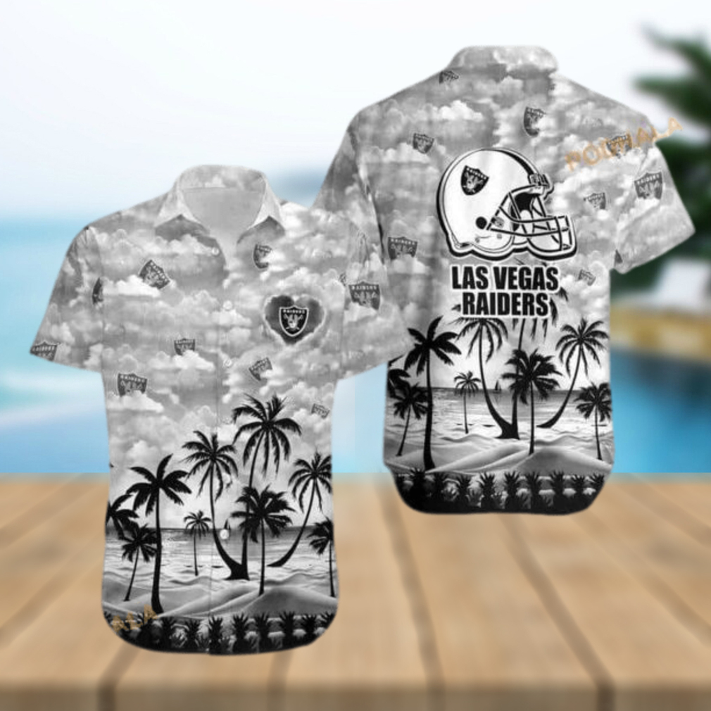 Oakland Raiders Nfl Custom Hawaiian Shirt Short T Shirt Hawaiian Pattern  Print - Limotees