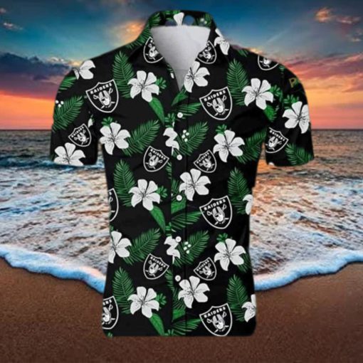 Las Vegas Raiders NFL Hawaiian Shirt  Hibiscus Flower Pattern Beach Lovers Gift