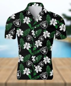 Las Vegas Raiders NFL Hawaiian Shirt Hibiscus Flower Pattern Beach Lovers Gift