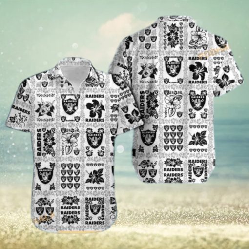 Las Vegas Raiders NFL Hawaiian Shirt  Hibiscus Pattern Beach Gift For Him