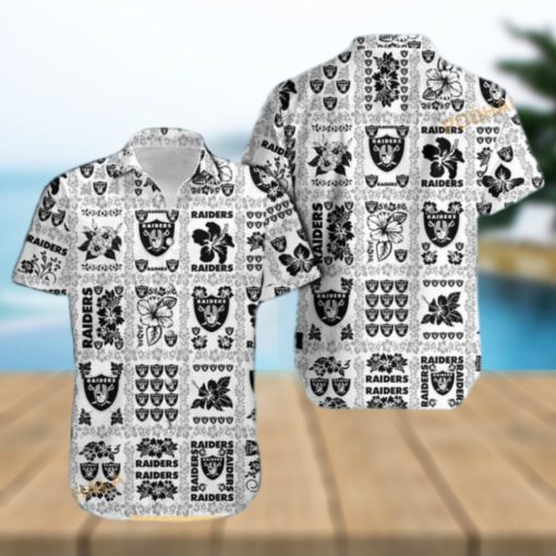 Las Vegas Raiders NFL Hawaiian Shirt  Hibiscus Pattern Beach Gift For Him