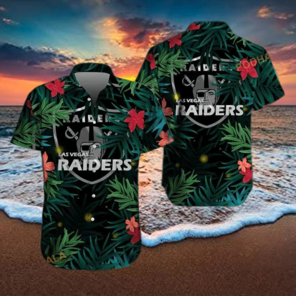 Las Vegas Raiders Nfl Tropical Flowers Pattern Amazing Design Hawaiian Shirt  And Short