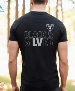 Las Vegas Raiders team black and sliver foolball logo shirt