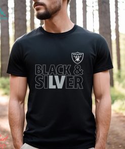 Las Vegas Raiders team black and sliver foolball logo shirt
