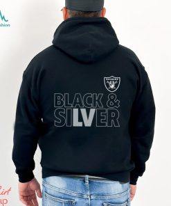 Las Vegas Raiders team black and sliver foolball logo shirt