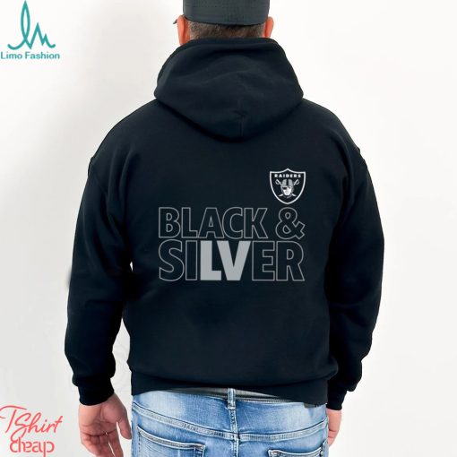 Las Vegas Raiders team black and sliver foolball logo shirt