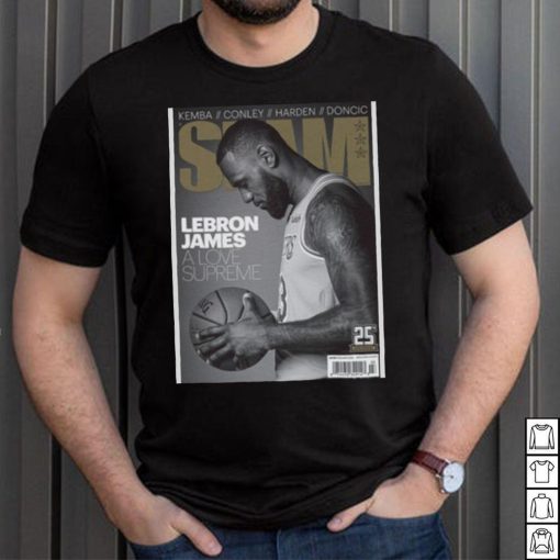 LeBron James Los Angeles Lakers NBA Slam Cover Tee Shirt