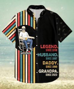 Legend Husband Daddy Grandpa   Birthday Gift For Father  Family   Personalized Custom Hawaiian Shirt