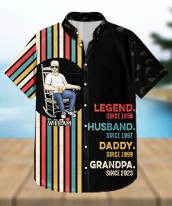 Legend Husband Daddy Grandpa   Birthday Gift For Father  Family   Personalized Custom Hawaiian Shirt