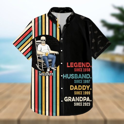 Legend Husband Daddy Grandpa   Birthday Gift For Father  Family   Personalized Custom Hawaiian Shirt