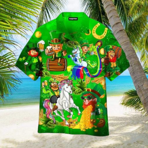 Leprechaun Unicorn Beer Hawaiian Shirt