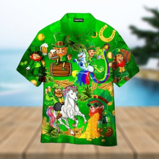 Leprechaun Unicorn Beer Hawaiian Shirt