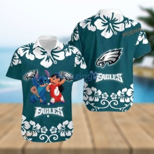 Lilo And Stitch NFL Philadelphia Eagles Hawaiian Shirt  Disney Aloha Shirt