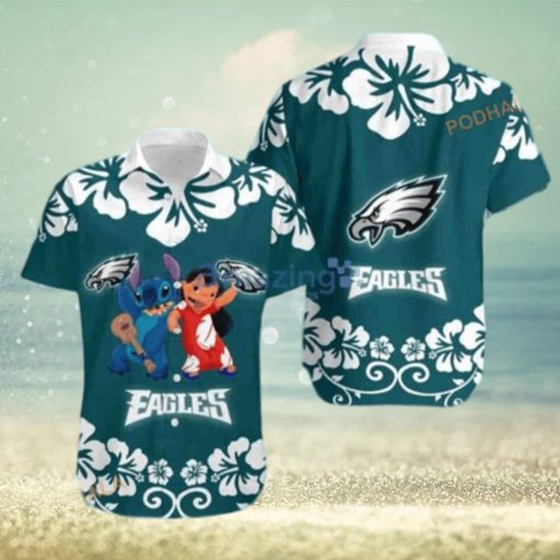 Lilo And Stitch NFL Philadelphia Eagles Hawaiian Shirt  Disney Aloha Shirt