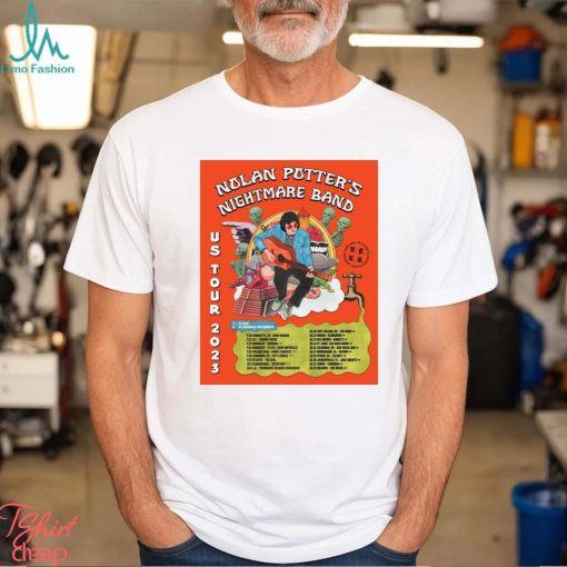 Limited Nolan Potter’s nightmare band 2023 US tour art poster design t shirt