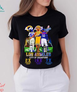 Los Angeles City of Champions Aaron Donald 2X Super Bowl Champs Kobe Bryant 16X NBA Finals Champs Mookie Betts 7X World Series Champs signature shirt