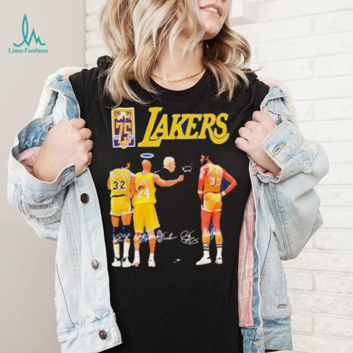 Los angeles lakers 75 years memories signatures shirt