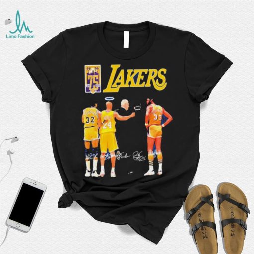 Los angeles lakers 75 years memories signatures shirt