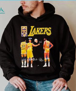 Los angeles lakers 75 years memories signatures shirt