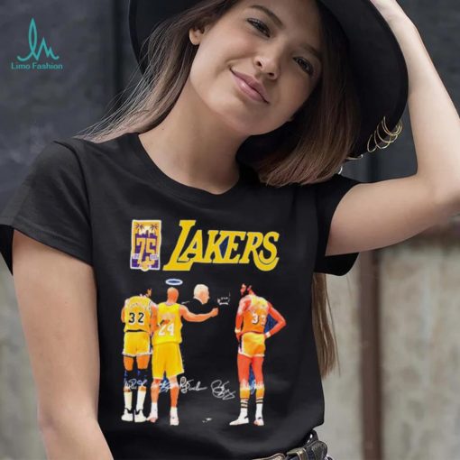 Los angeles lakers 75 years memories signatures shirt