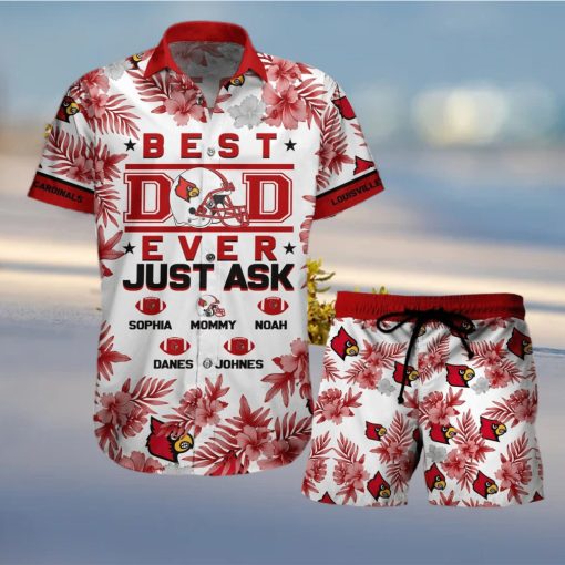 Louisville Cardinals Best Dad Custom Name Hawaiian Shirt