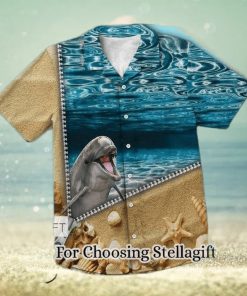 Lovely Zipper Ocean With Dolphin Hawaiian Shirt For Men and Women