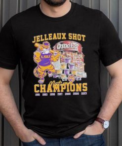 Lsu tigers jelleaux shot omaha national champions 2023 art design t shirt
