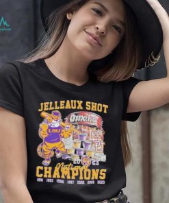 Lsu tigers jelleaux shot omaha national champions 2023 art design t shirt