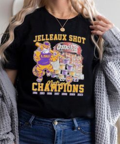 Lsu tigers jelleaux shot omaha national champions 2023 art design t shirt
