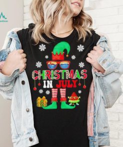 Lupinmerch – Christmas In July Costume Elf Sunglasses Beach Lover Family T Shirt