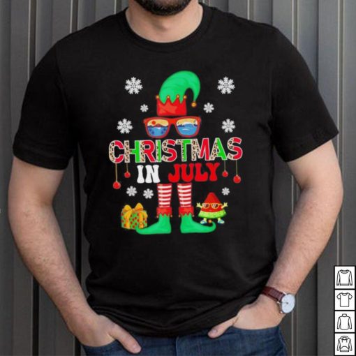 Lupinmerch – Christmas In July Costume Elf Sunglasses Beach Lover Family T Shirt